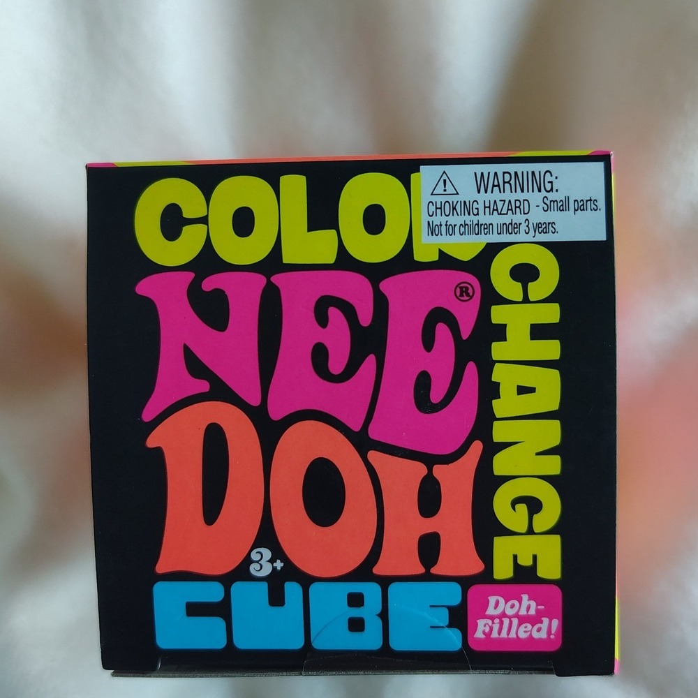 Schylling NeeDoh Color Change Cube Fidget Toy Unisex OS Pink New Squishy Sensory